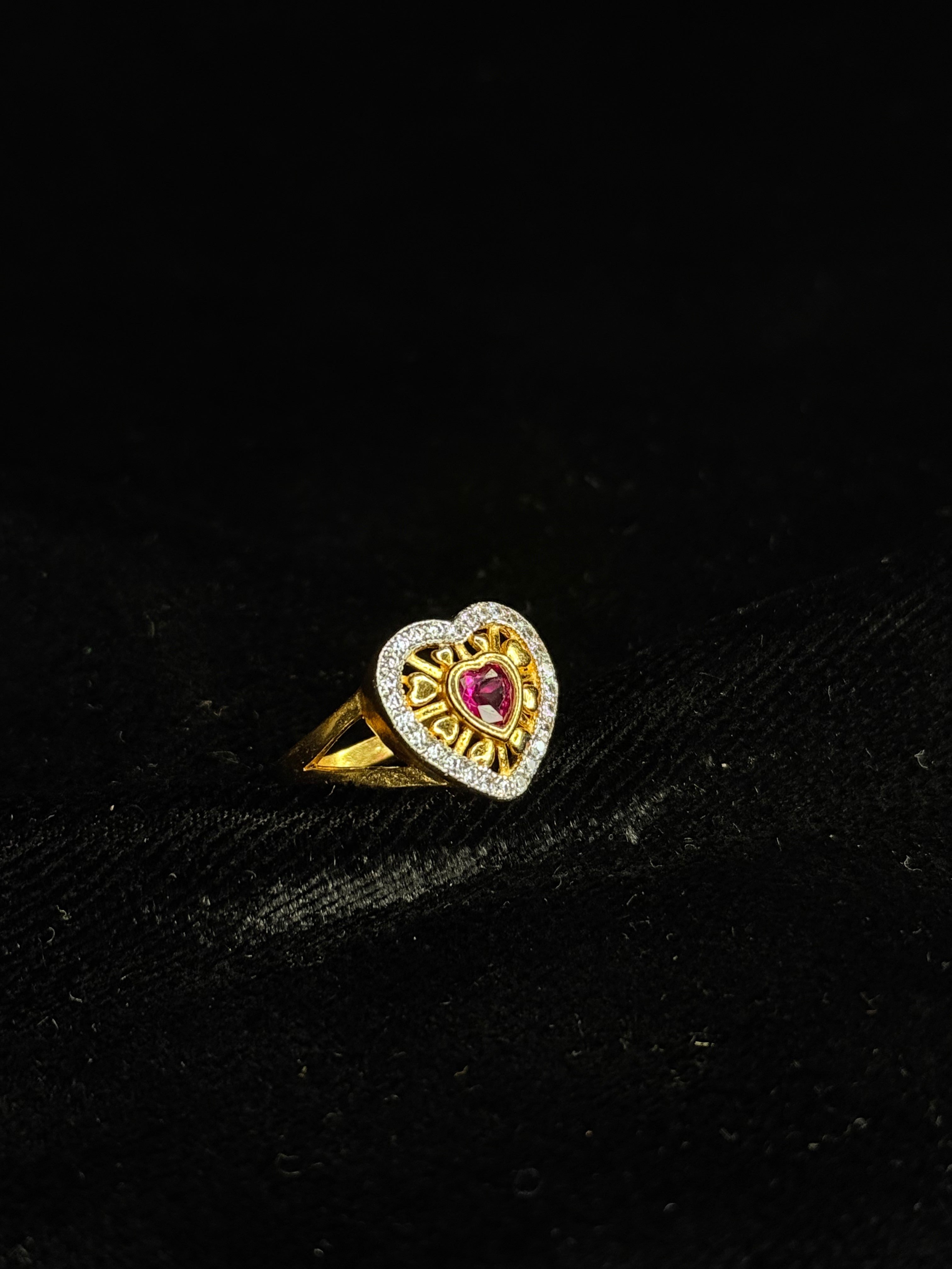 Heart shape ring with custom diamonds