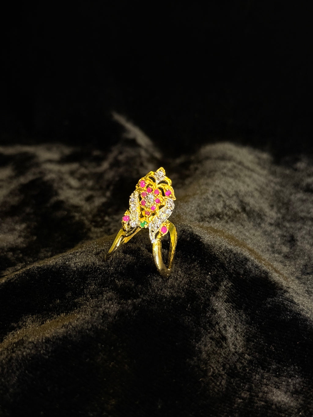 Diamond work gold ring