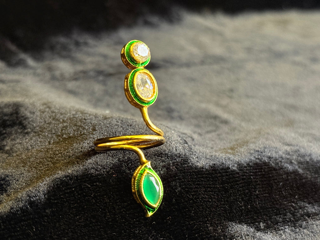 Diamond work gold ring