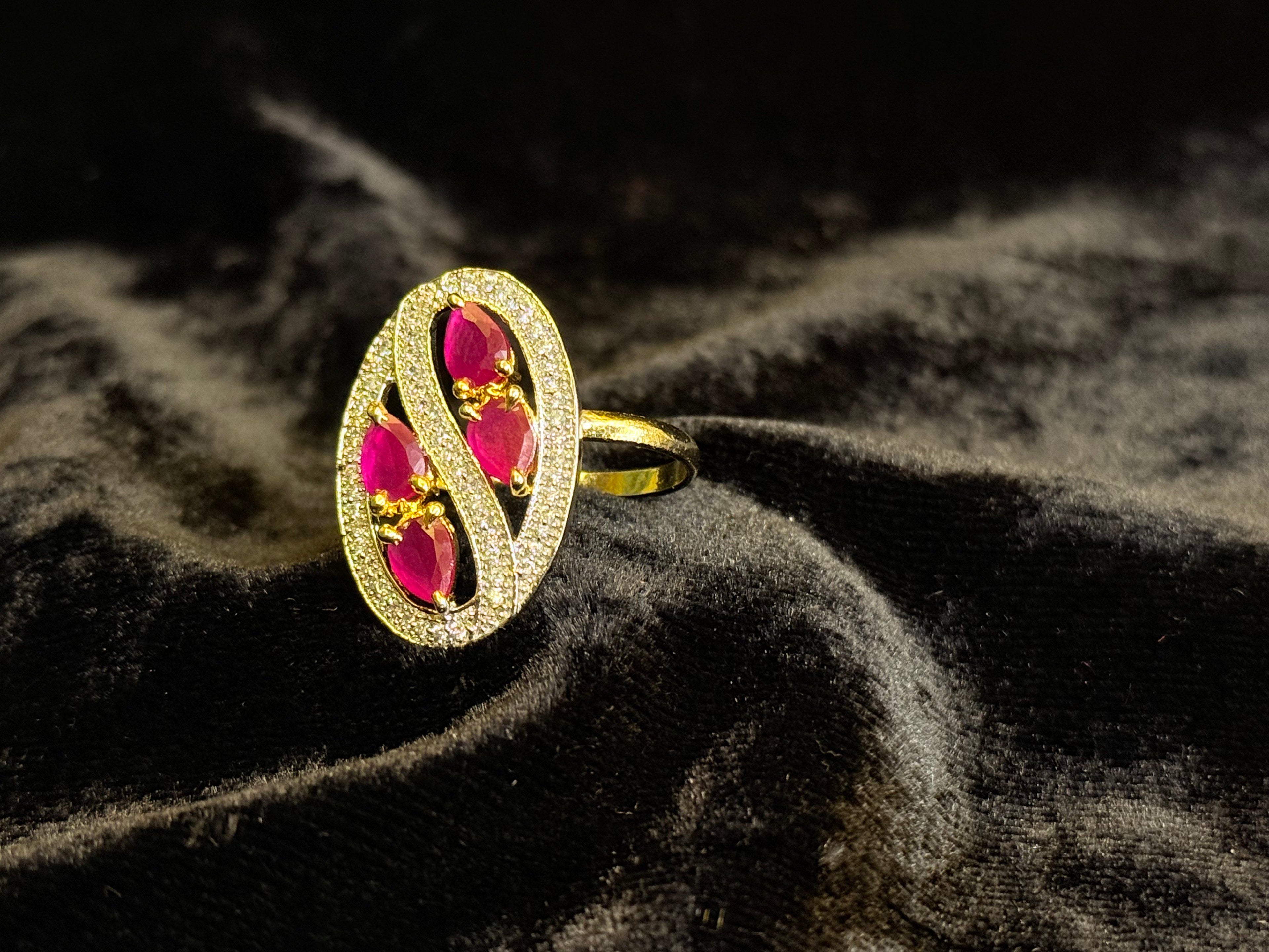 Diamond work gold ring