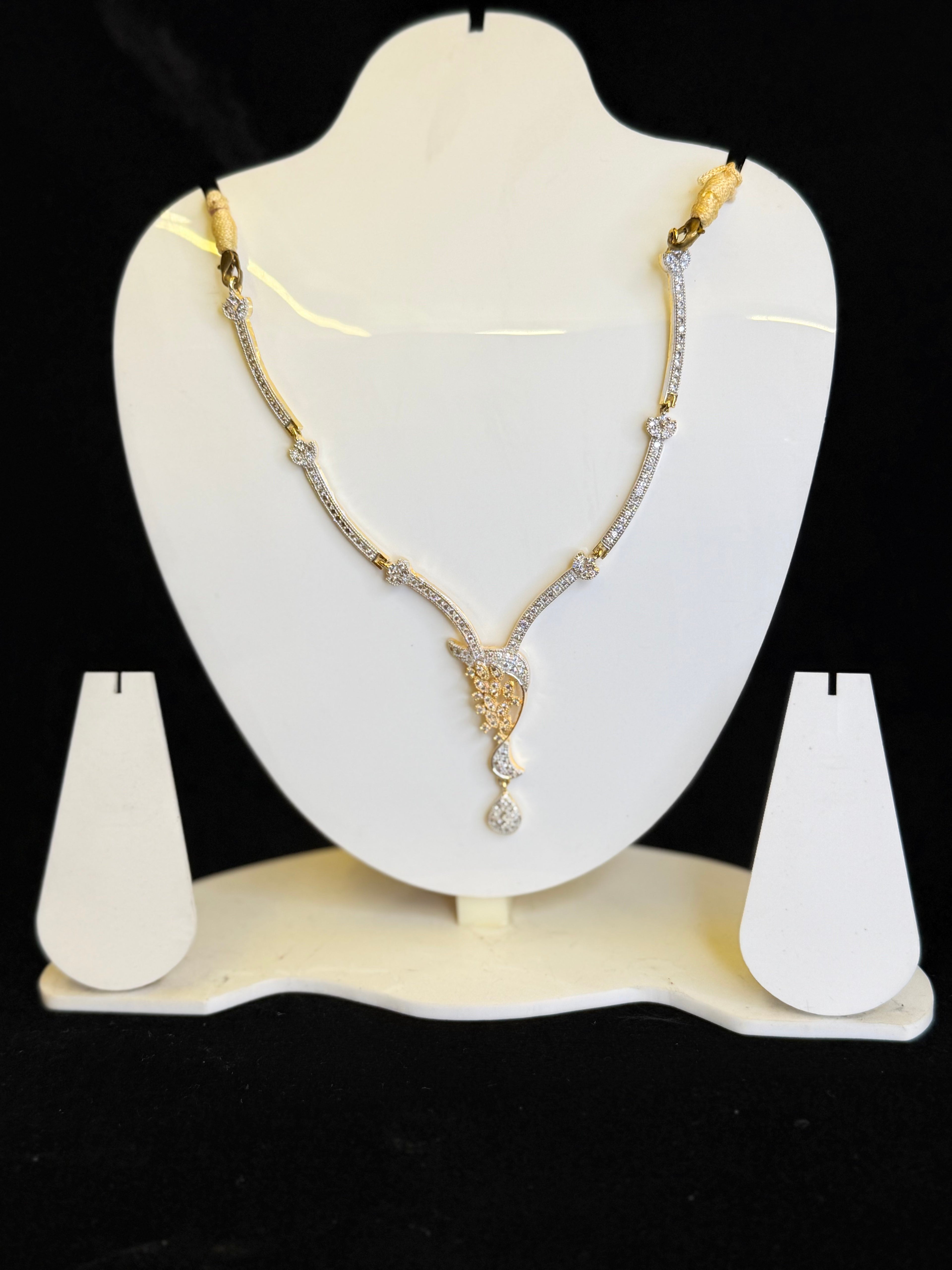 Diamond work Gold Necklace ✨