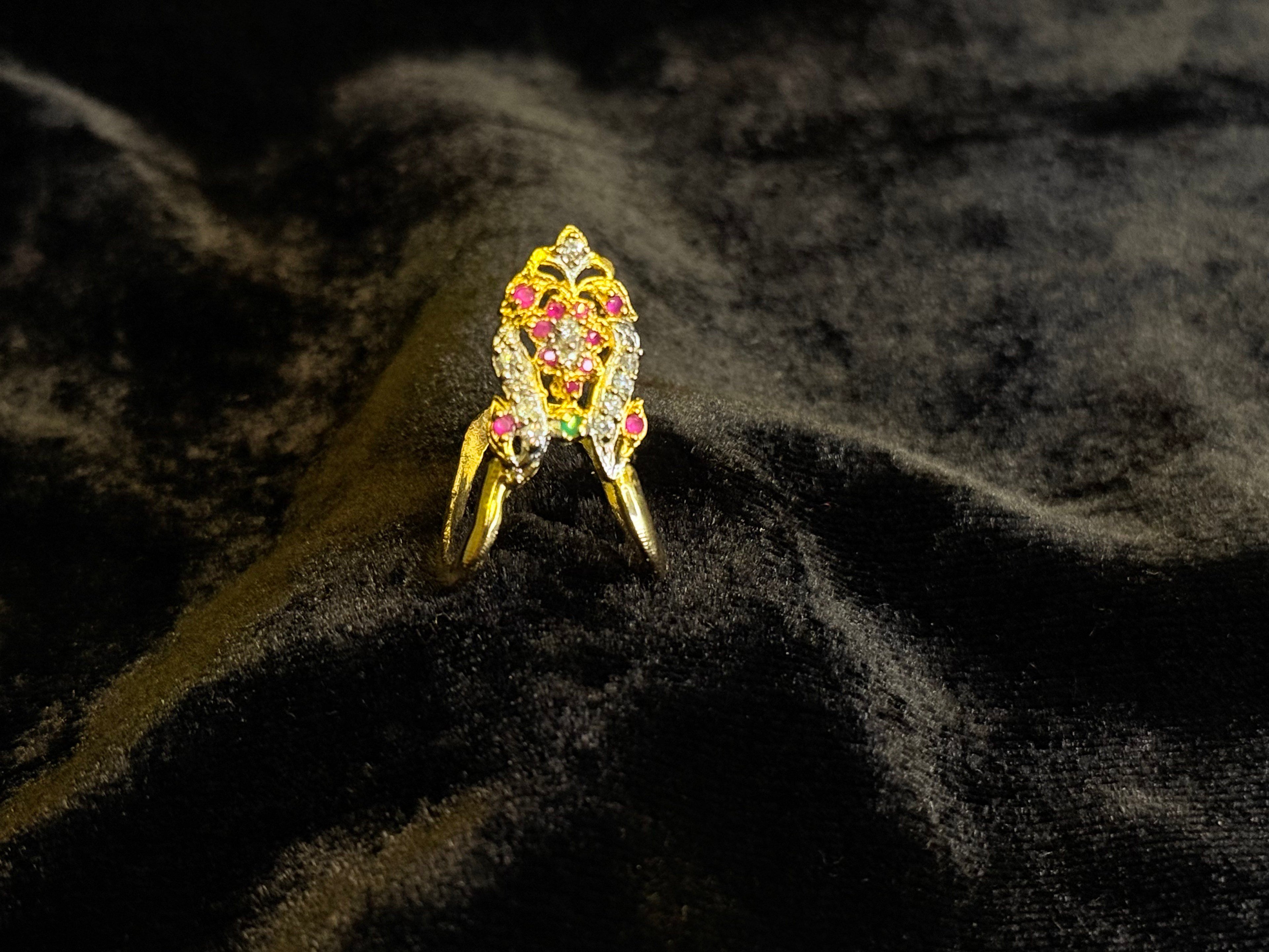 Diamond work gold ring