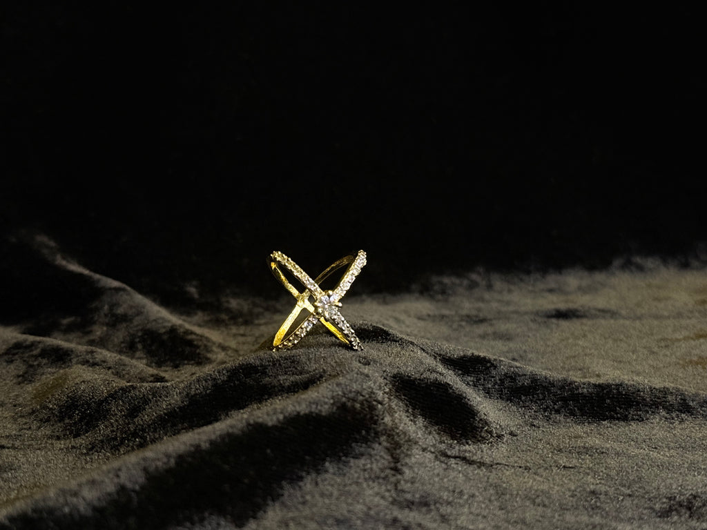 Diamond work gold ring