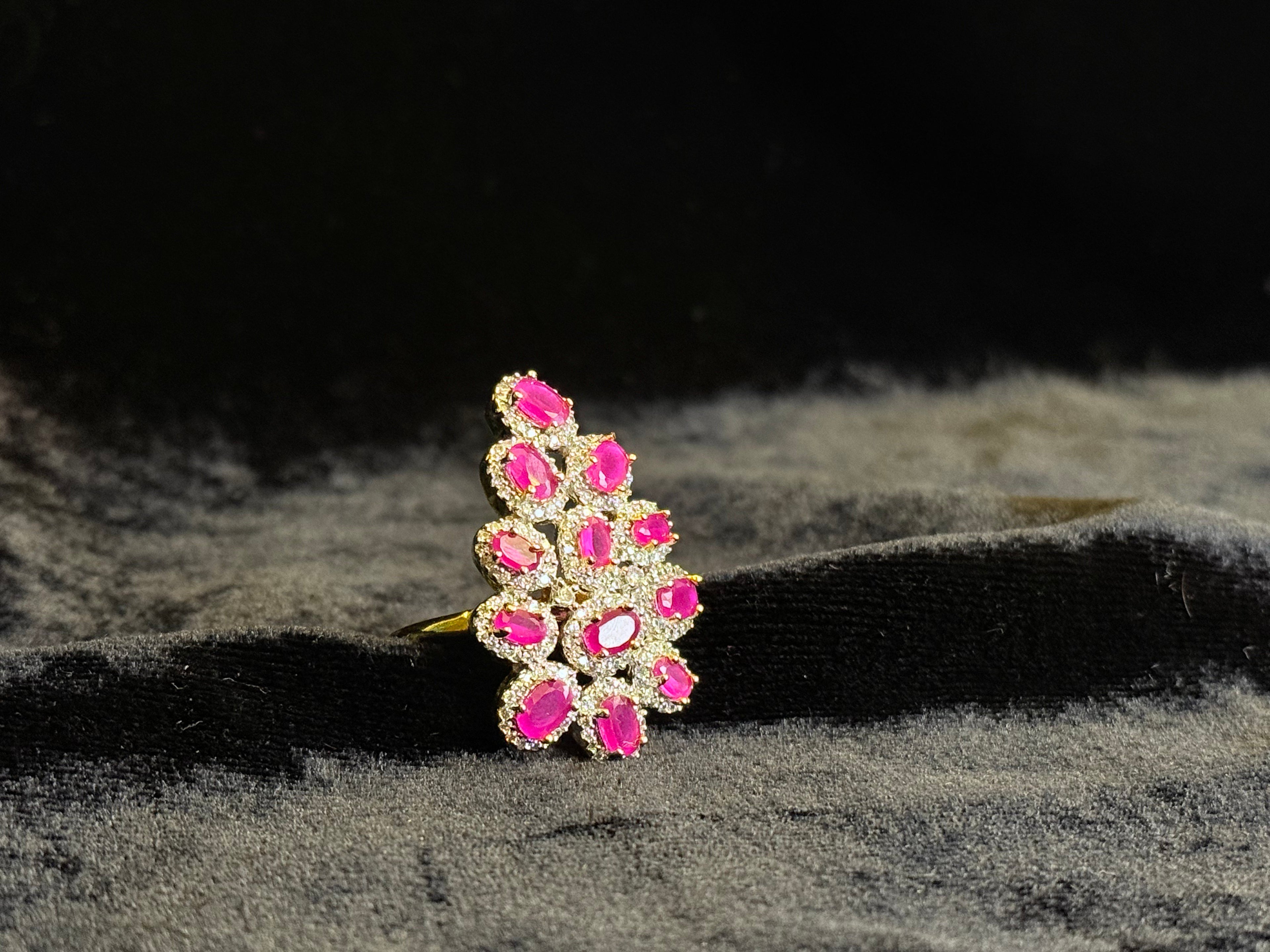 Diamond work gold ring
