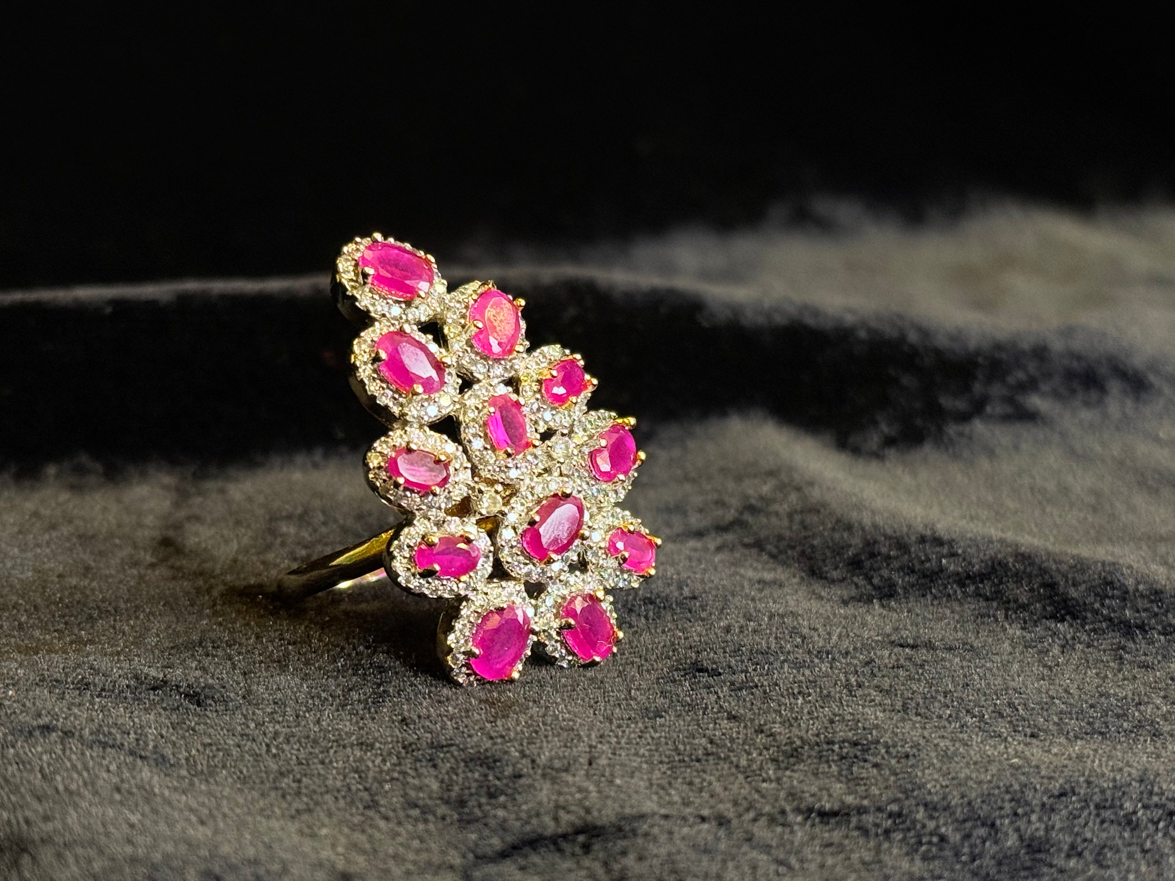 Diamond work gold ring
