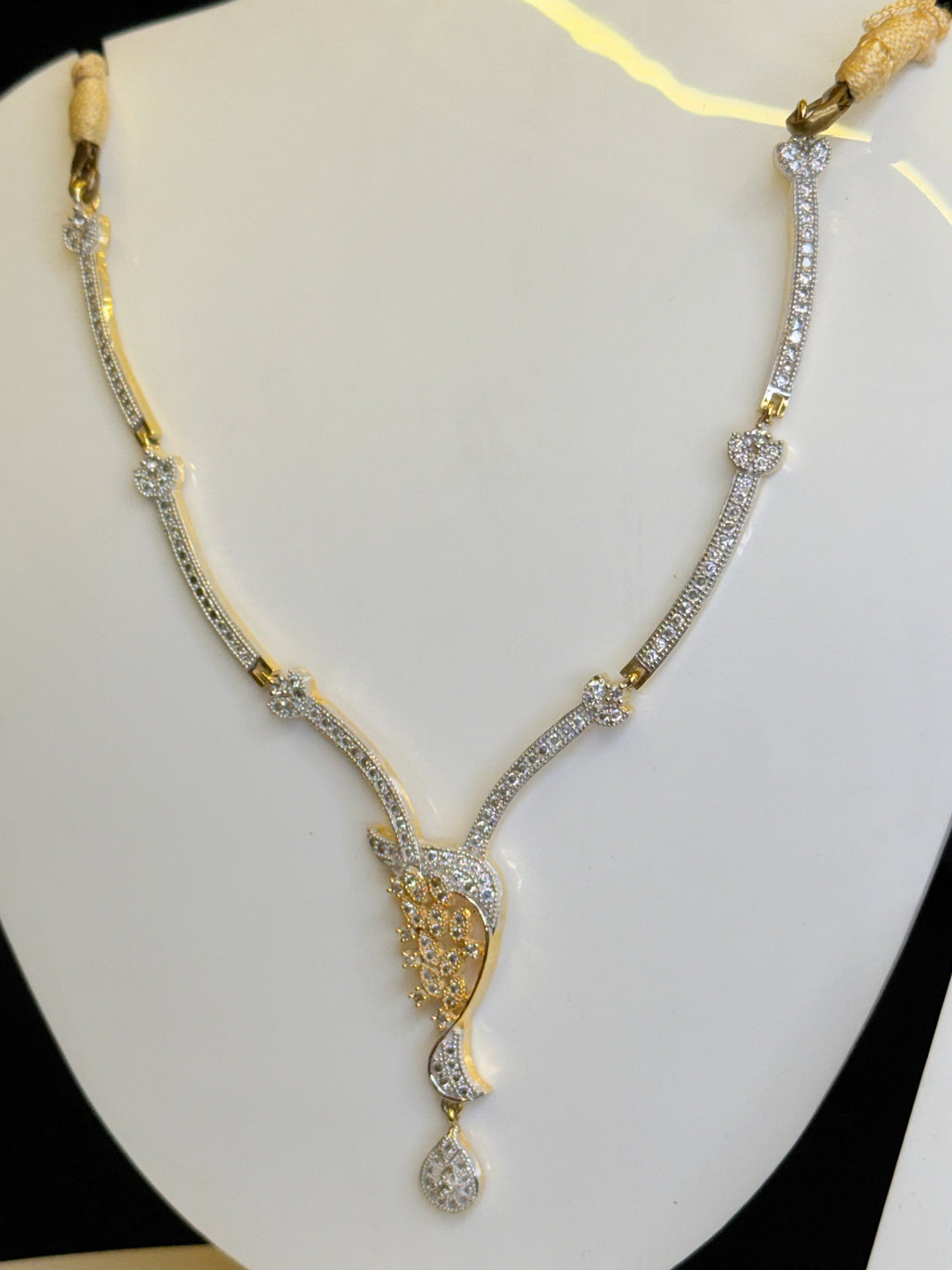 Diamond work Gold Necklace ✨