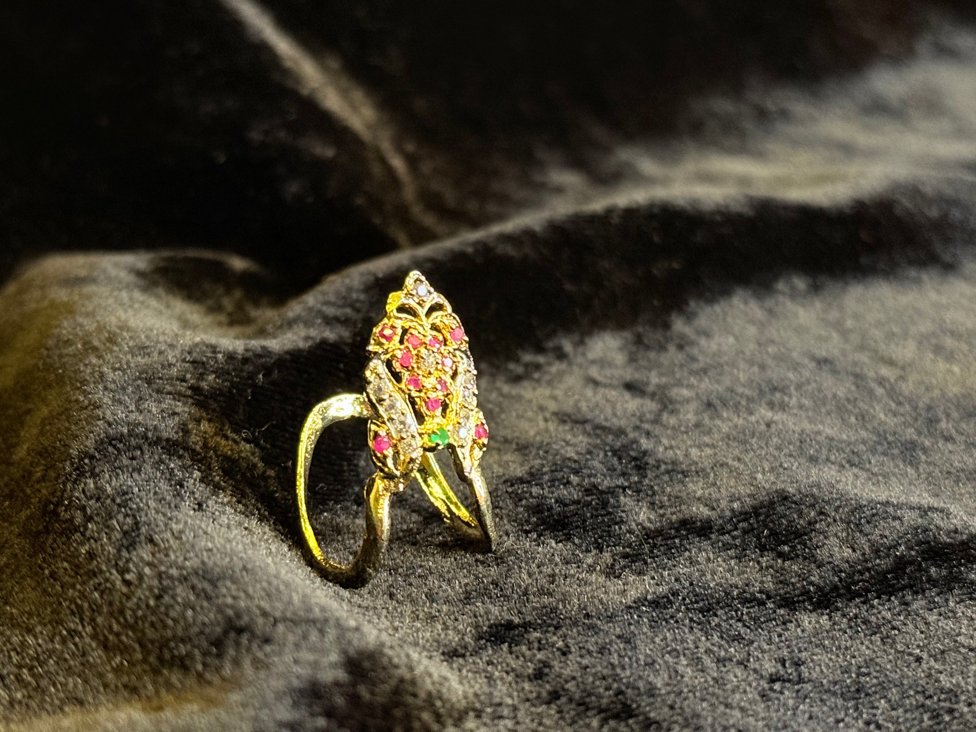 Diamond work gold ring