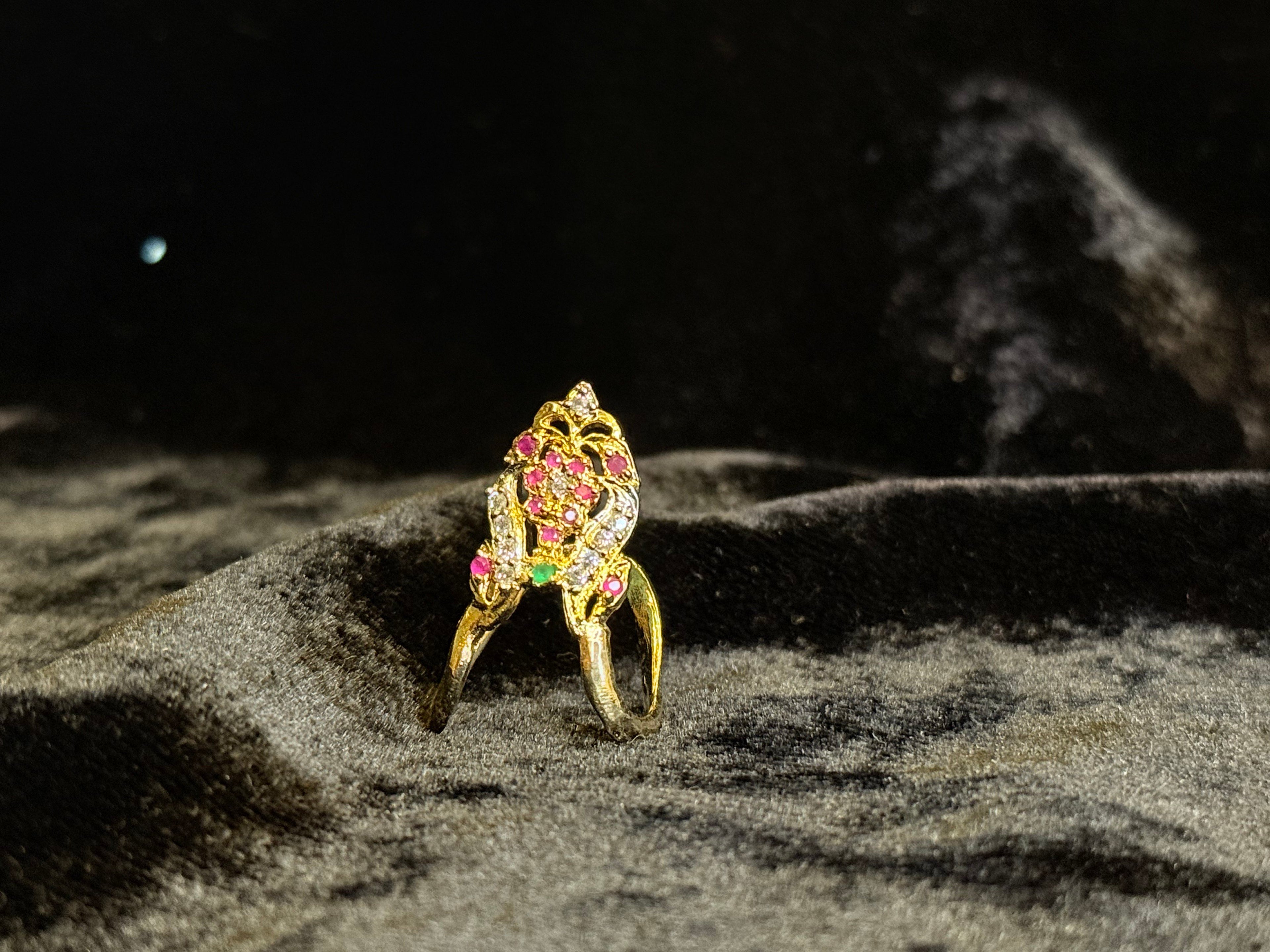 Diamond work gold ring